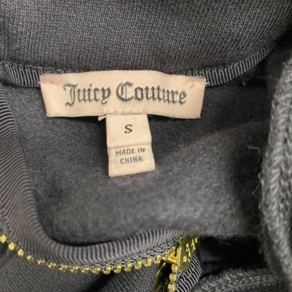 Juicy Couture Vintage Navy Studded Embellished Neck Short Sleeve Blouse sz Small - Picture 4 of 4